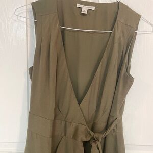 Banana Republic Green Sleeveless Wrap Dress